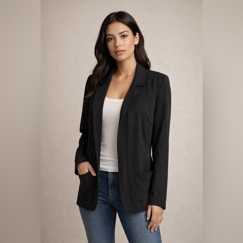 Talula Aritzia Black Open Front Cardigan Blazer Women’s Size 6